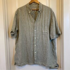 Emidio Tucci Heather Sage Casual Button Down Shirt with Relaxed Fit